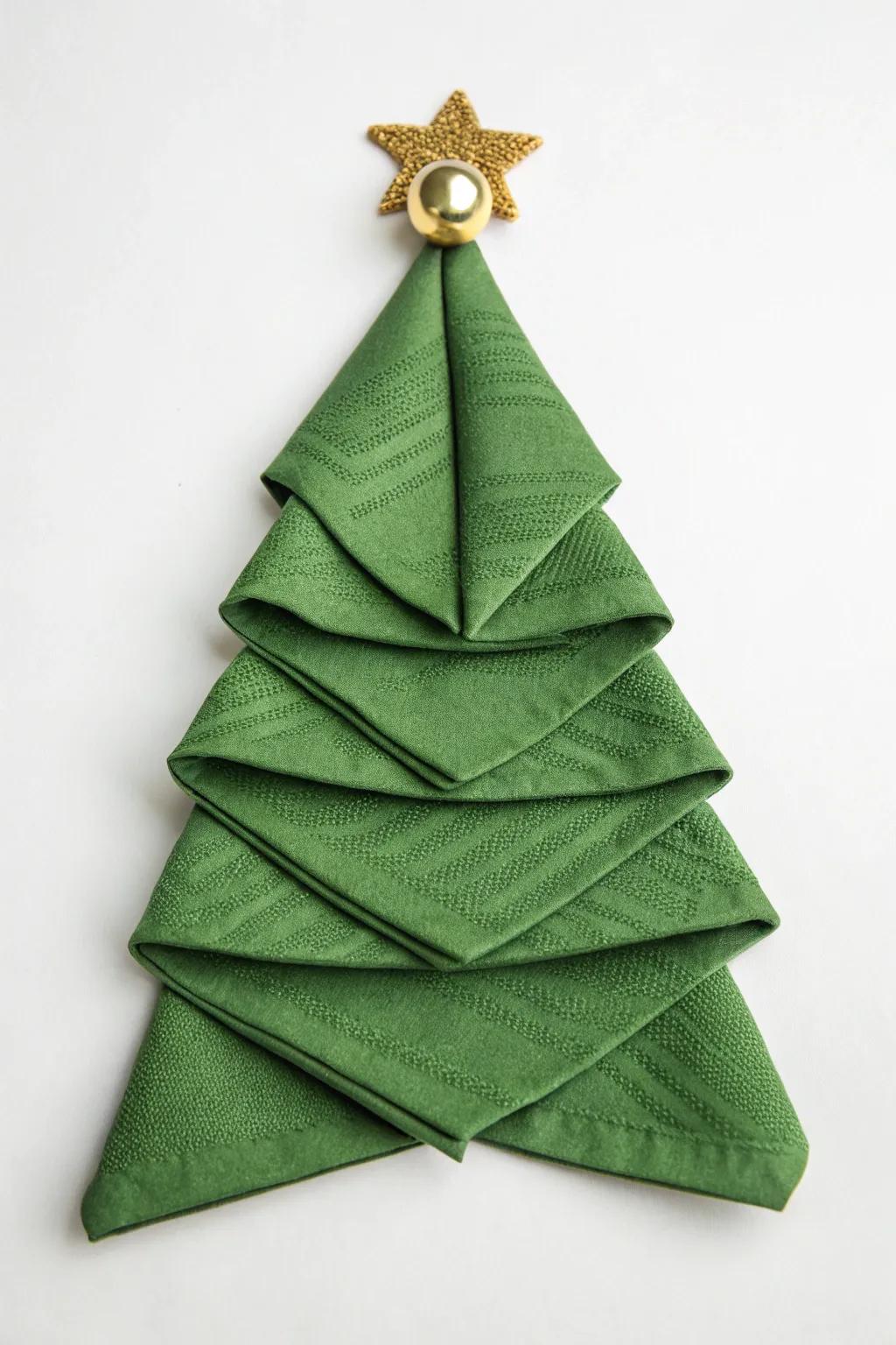 A celebratory Christmas tree fold for holiday festivities.