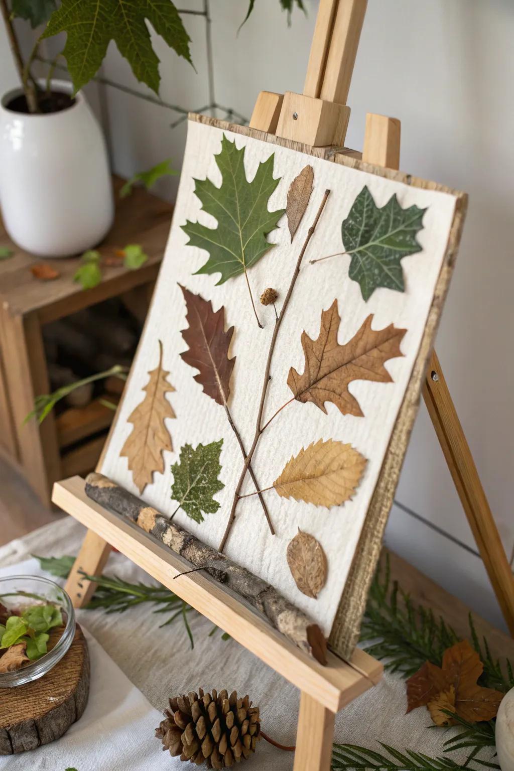 A simple DIY venture utilizing natural materials such as leaves and bark.