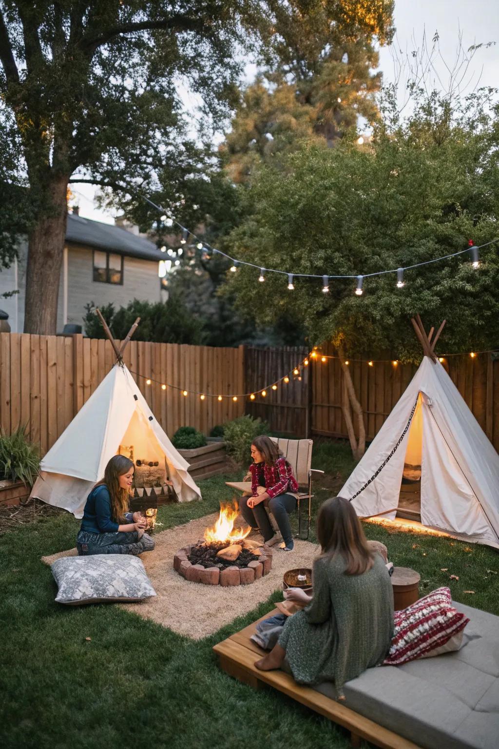 A camping-themed adventure within the comforts of your own backyard.