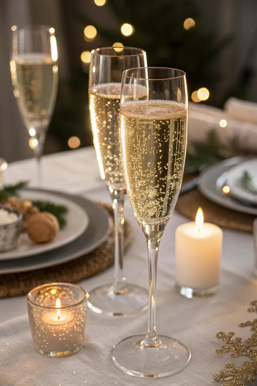 Elegant drinkware enhances your New Year's toast.