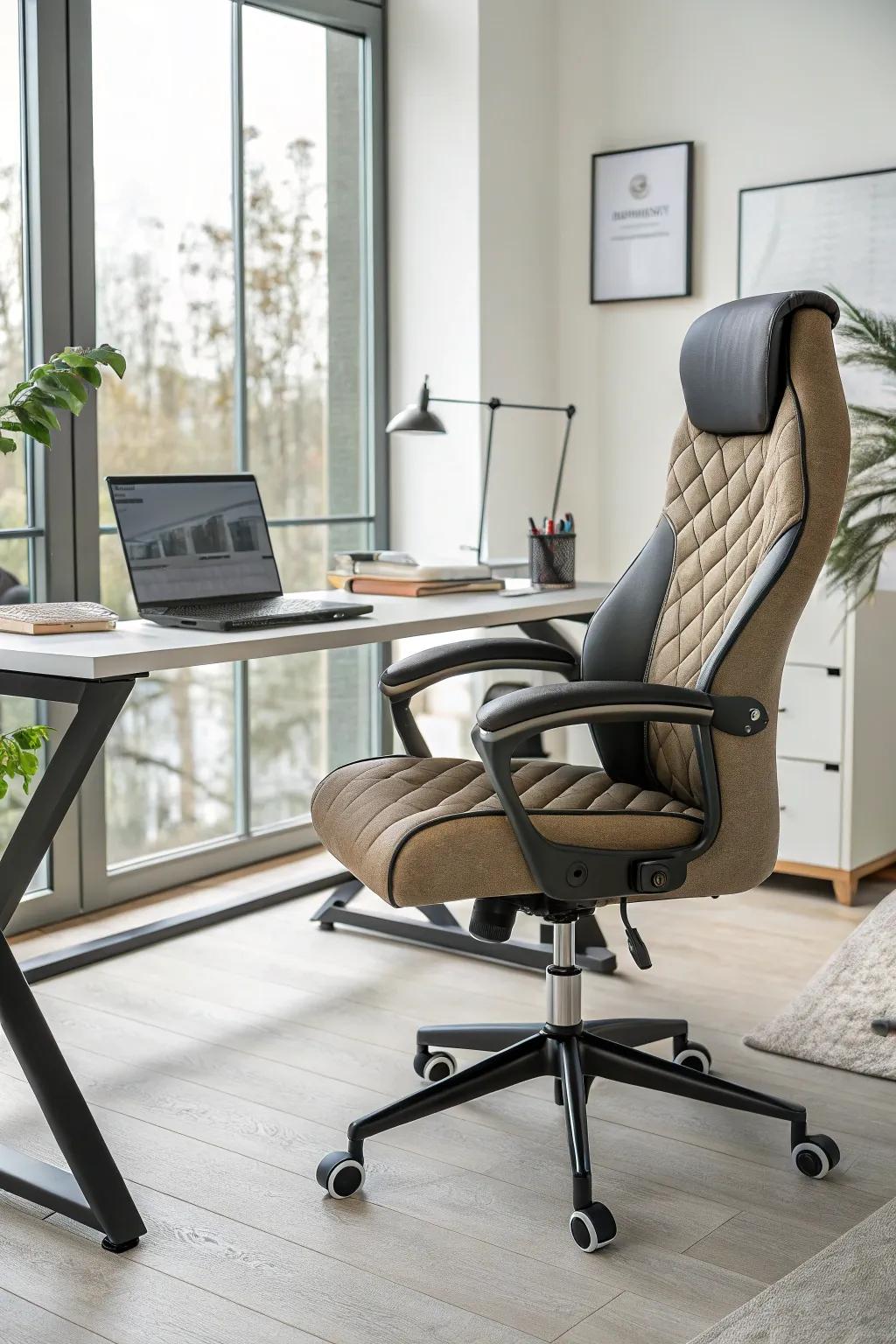 Comfort meets style with an ergonomic chair.