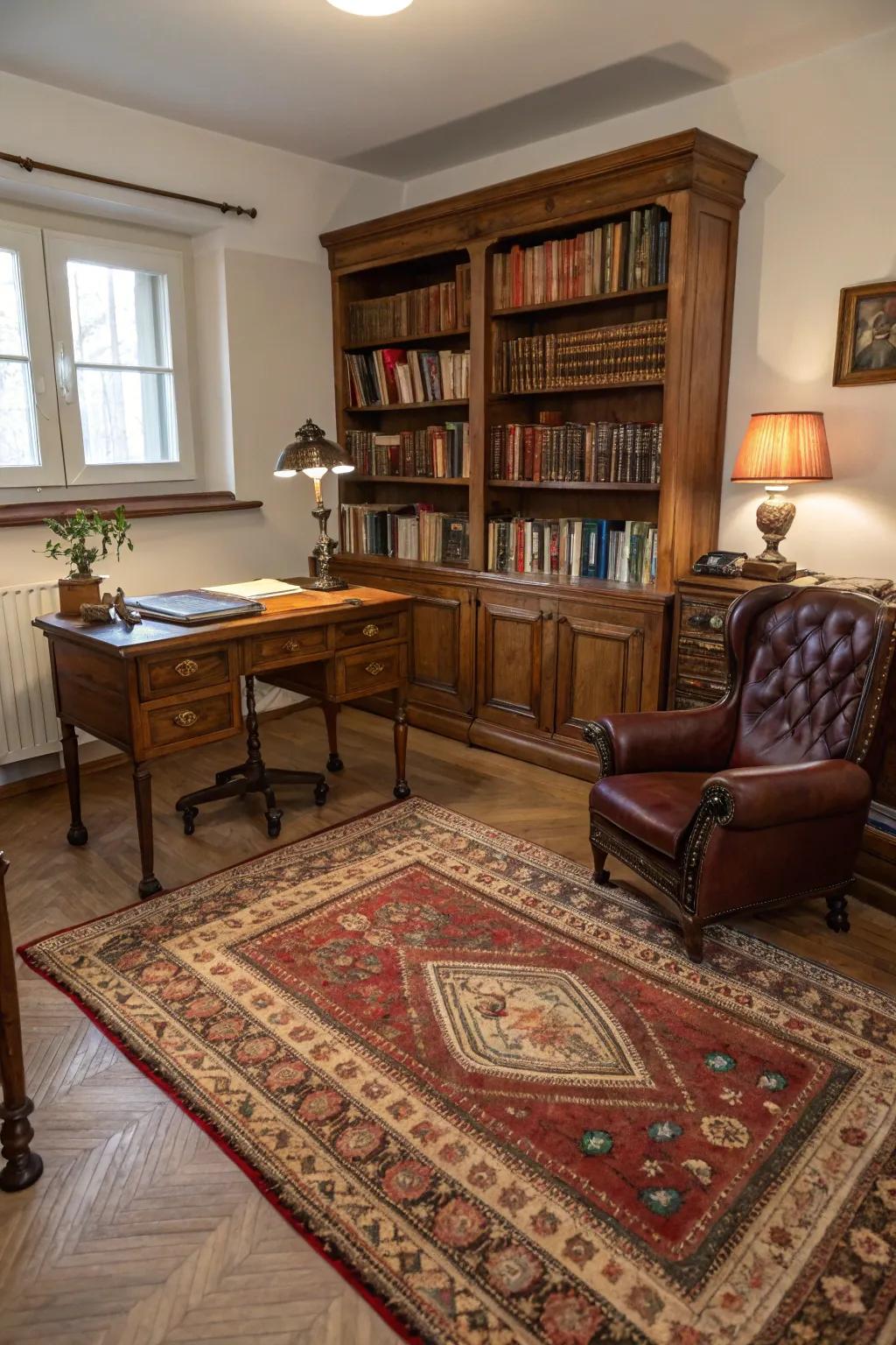 A hint of opulence with an Oriental rug