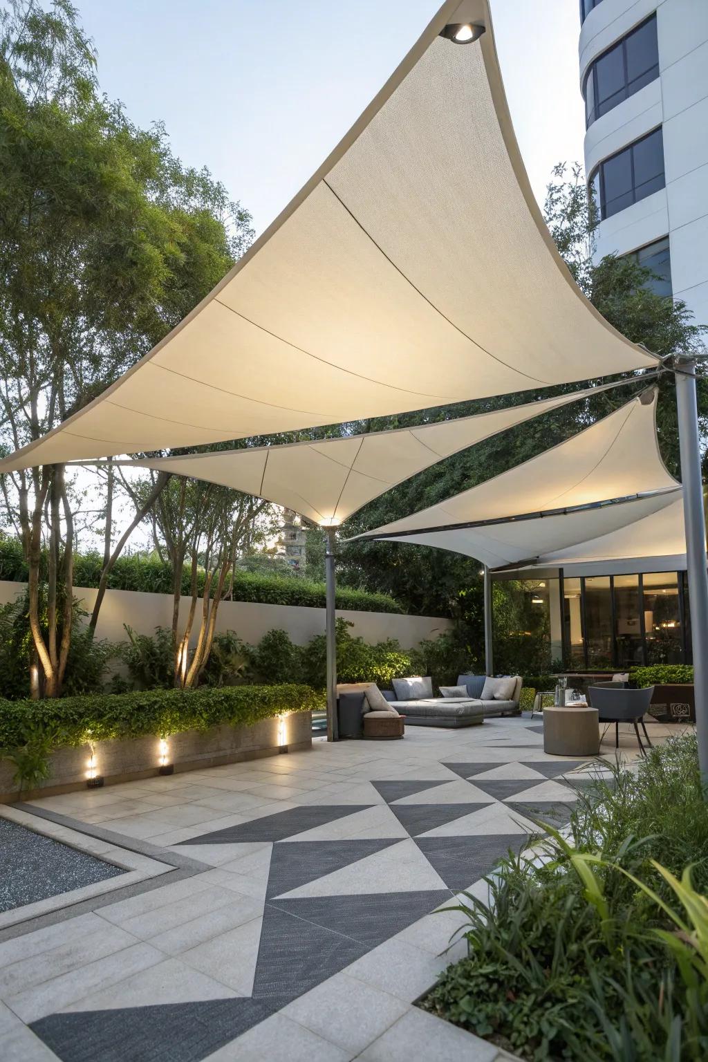 Sun sails present a refined and up-to-date canopy solution.