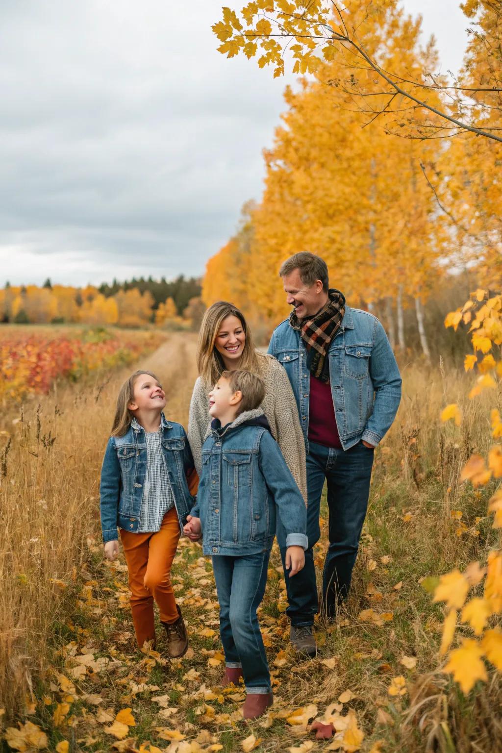 Denim provides a timeless aspect to fall family images.