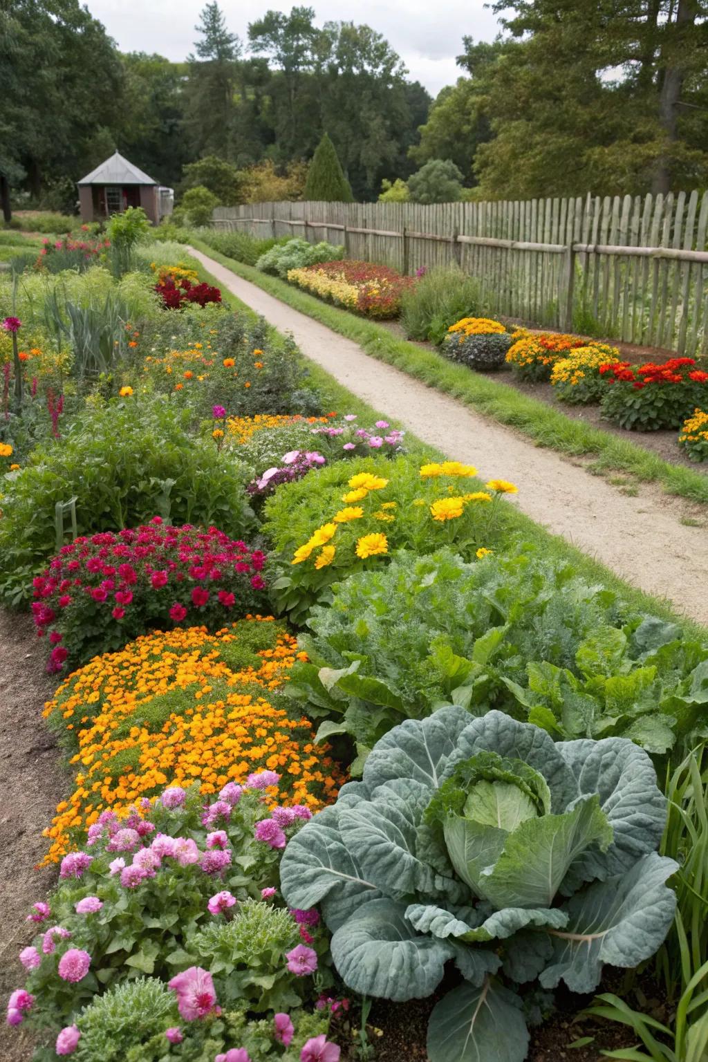 Integrate ornamental and consumable plants for an attractive and practical garden.