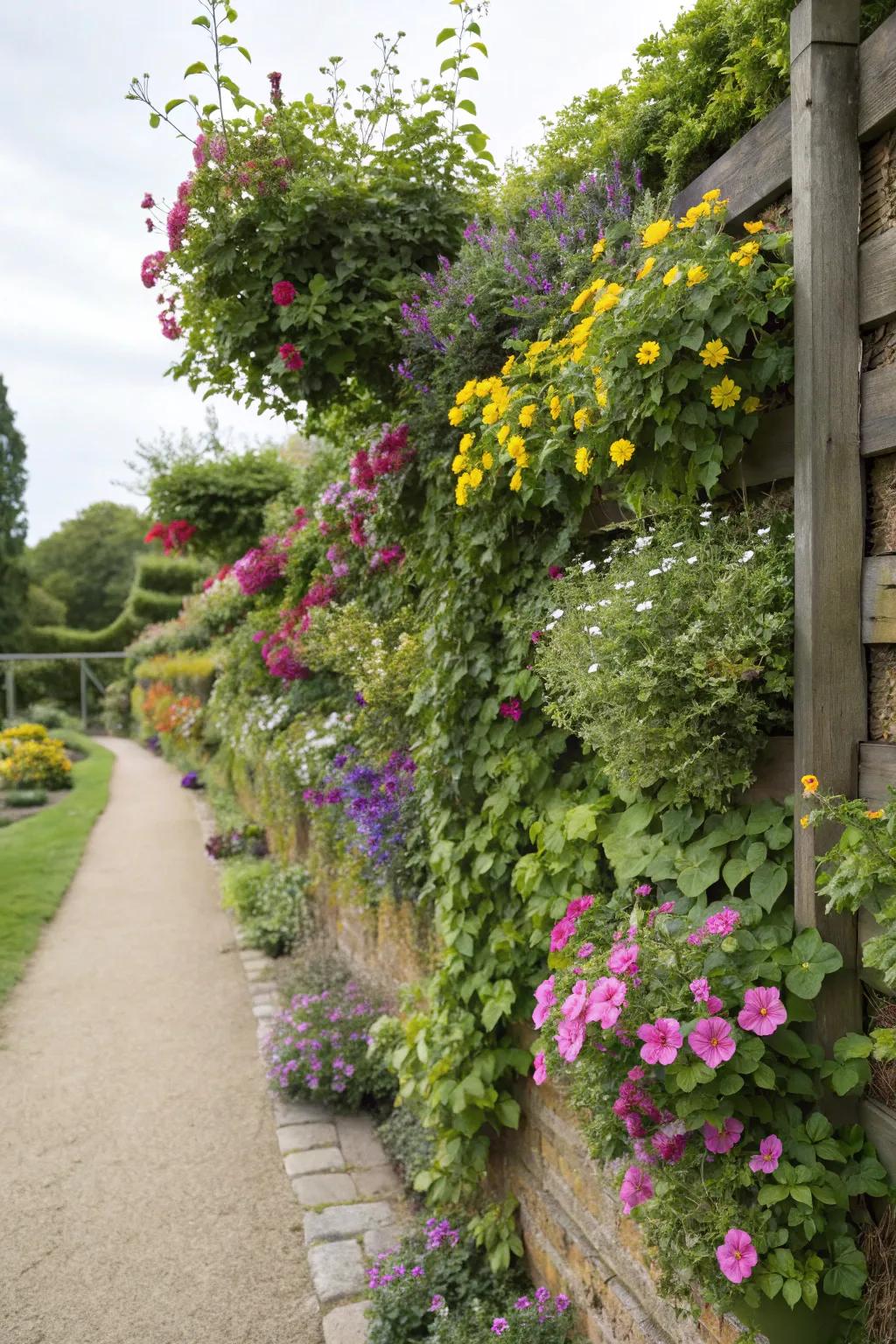 Layered planting adds dimension and vibrancy.