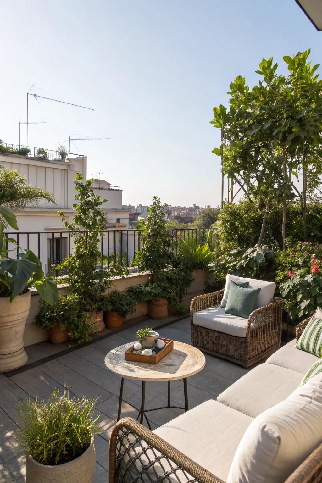 A skyspace hideaway converts unused space into a tranquil oasis.