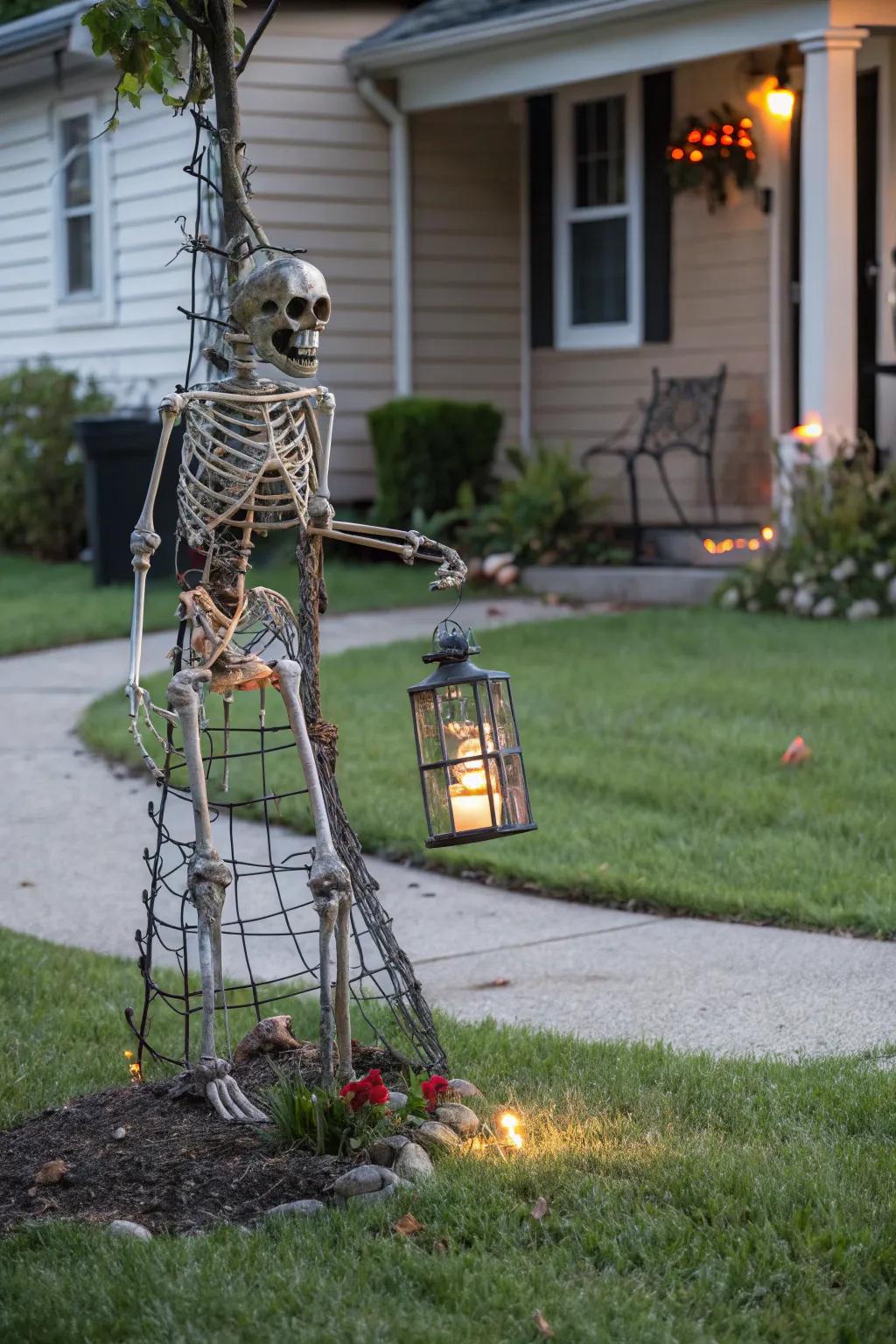 A skeletal guard to oversee your Halloween celebrations.