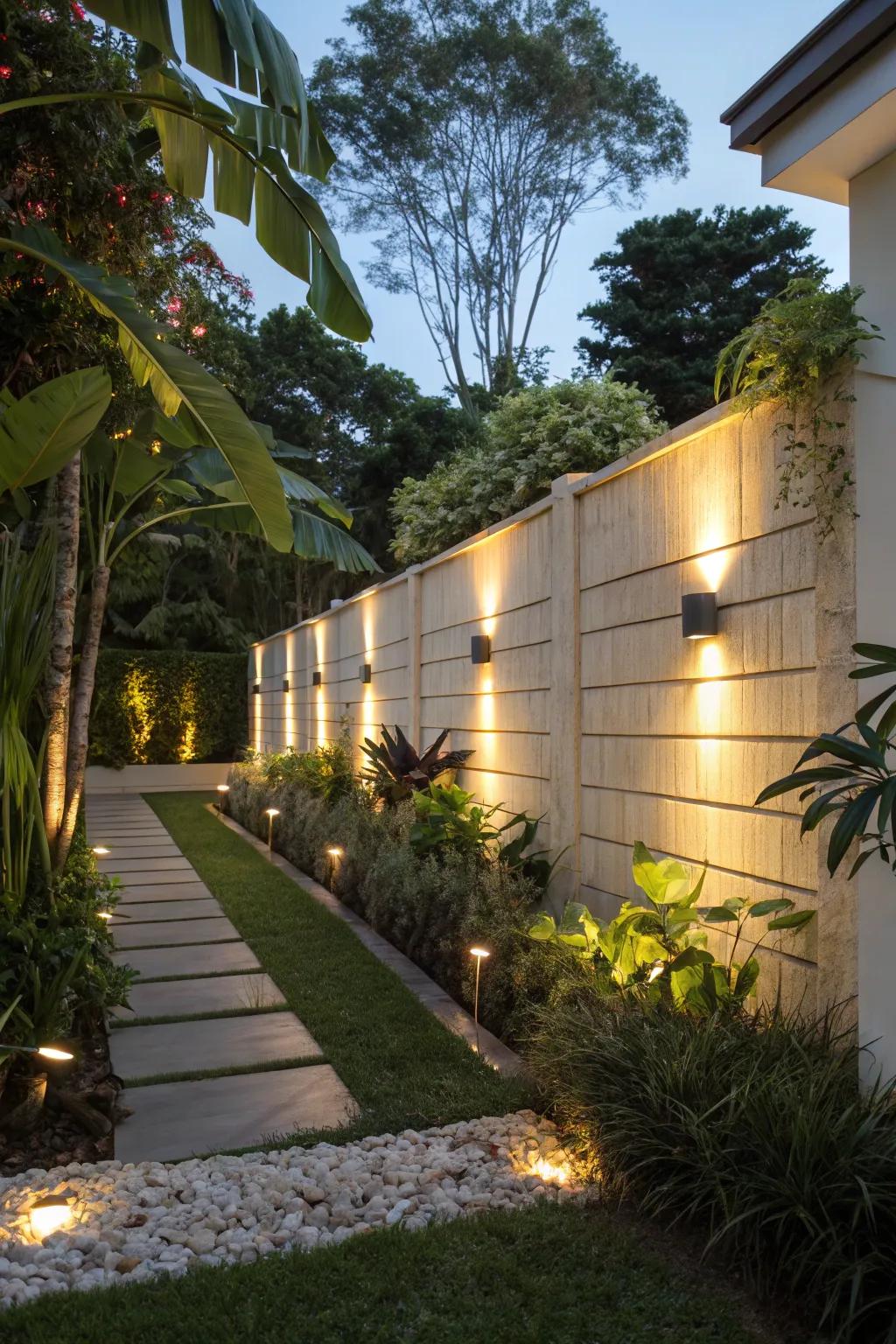 Create harmony by integrating lights with nature.