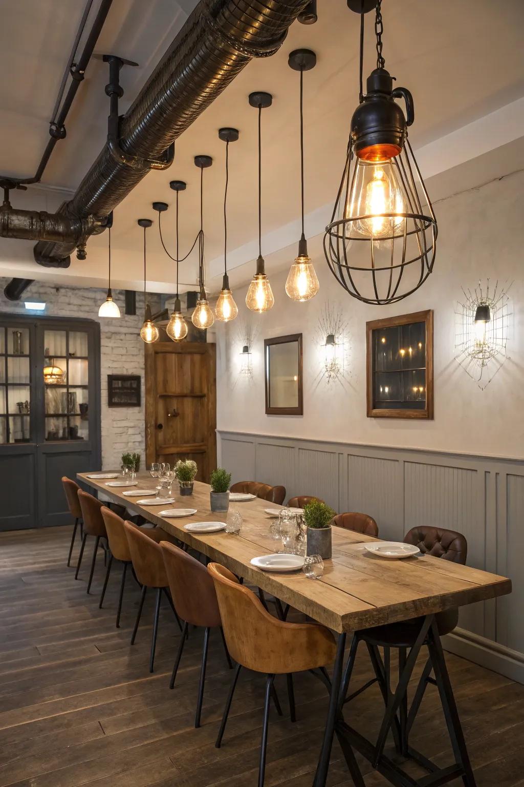 Factory lighting composes a striking equilibrium of purpose and aesthetic.