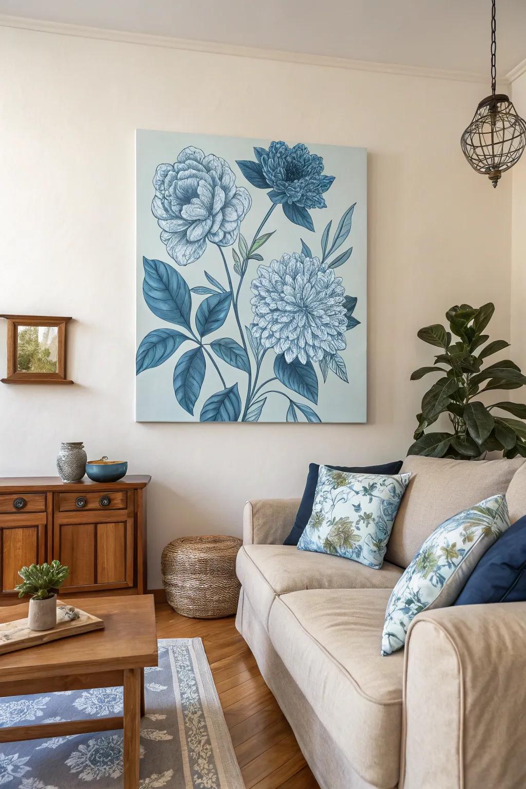 Single-color florals have a striking but harmonious appearance.