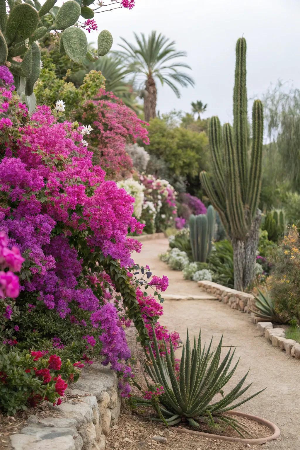 Bright floral accents enrich any desert landscape with a burst of energy.