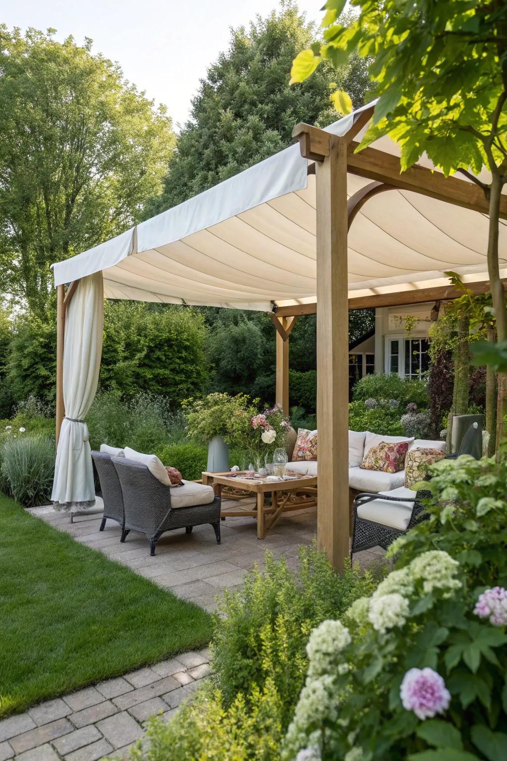 Freestanding awnings enable flexible placement in any outdoor space.