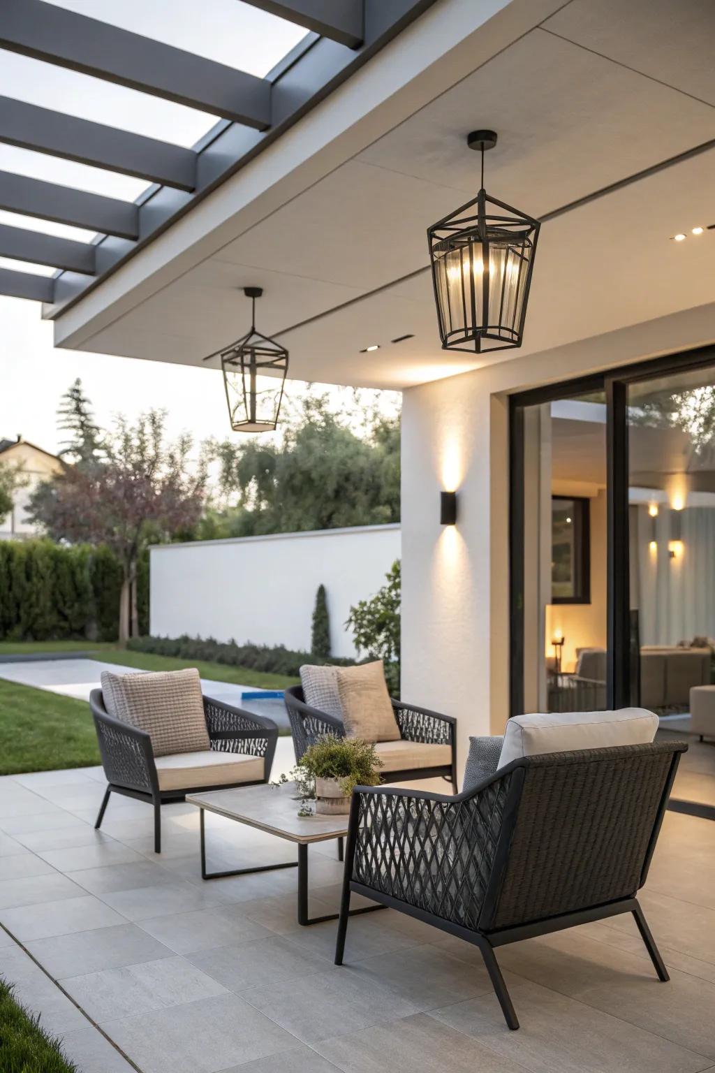 Modern devices deliver a polished and contemporary sensation to your patio.