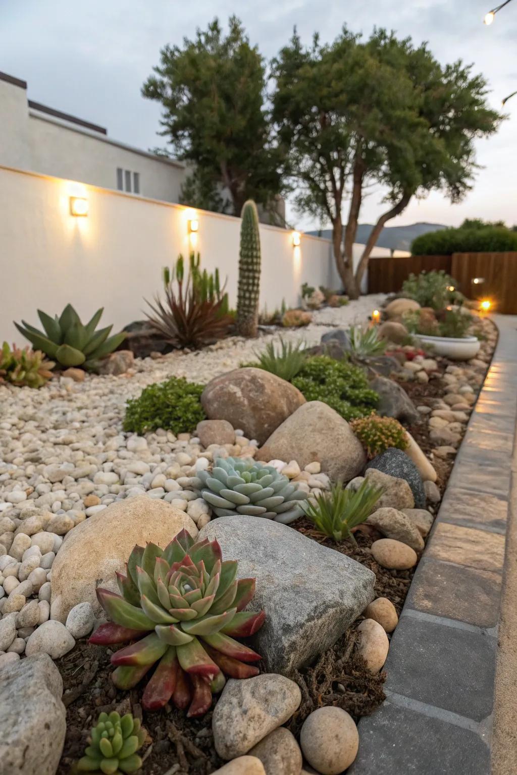 A rock garden offers minimalist beauty and calm.