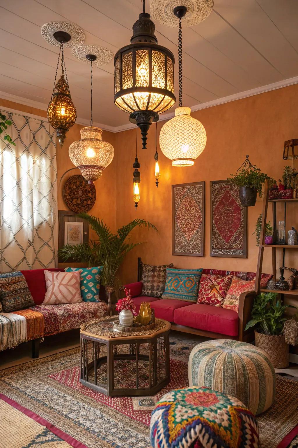 Bohemian pendants infuse whimsy and color into every space.