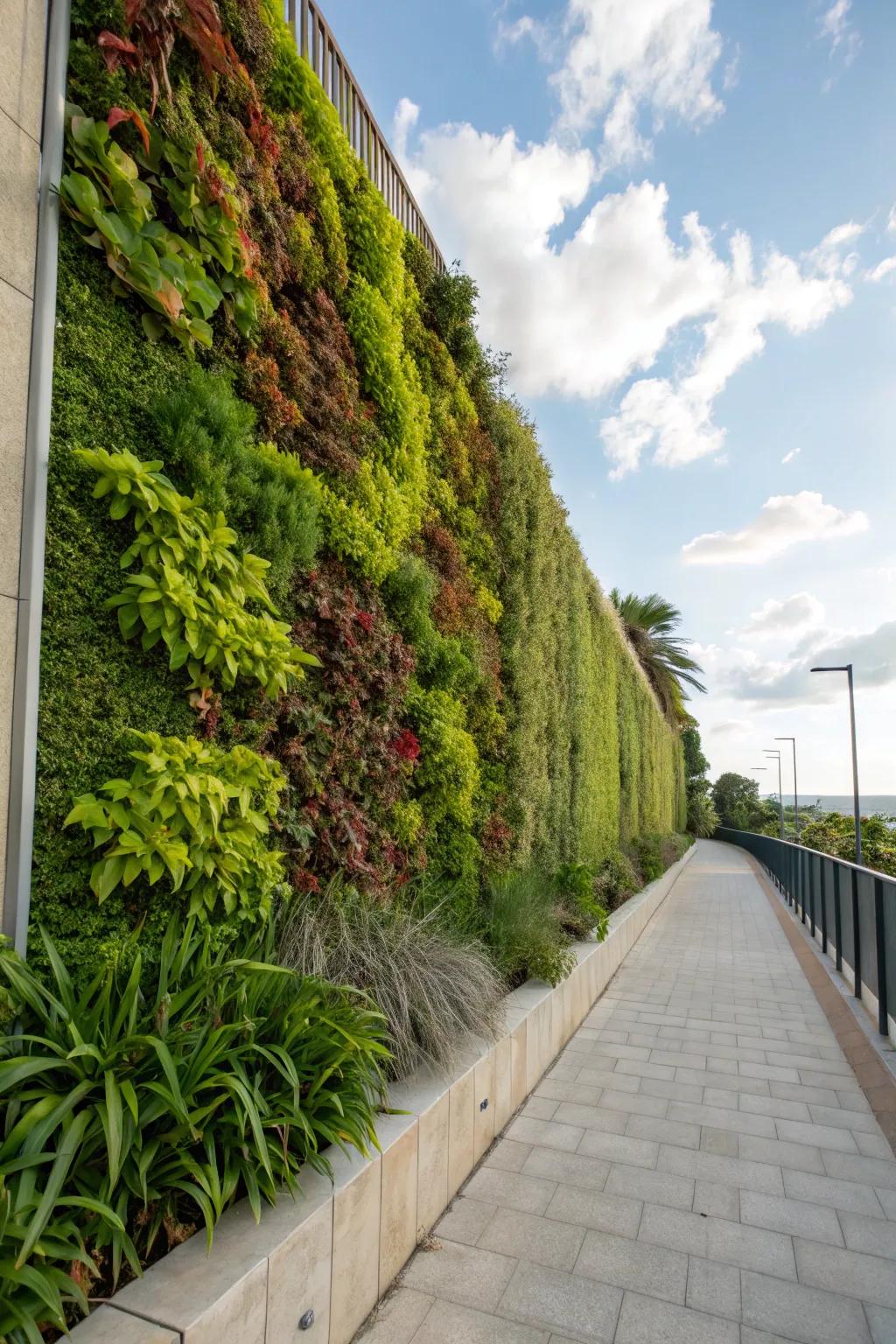 A sky garden transforms walls into vibrant masterpieces.