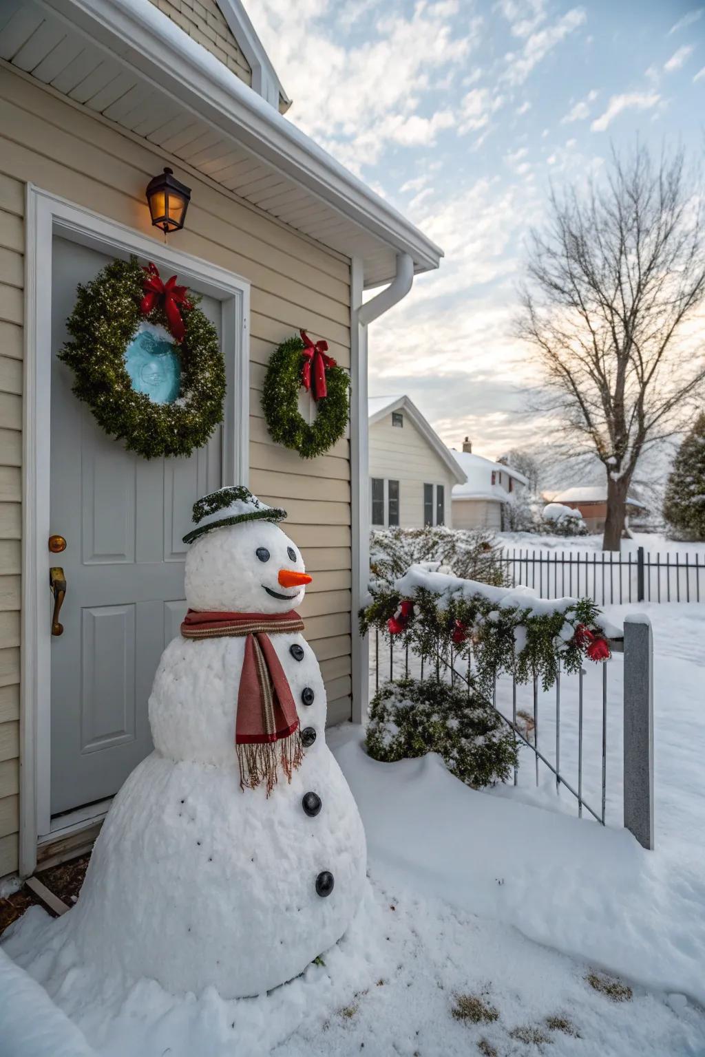Conjure a celebratory external display with charming ornamentations.