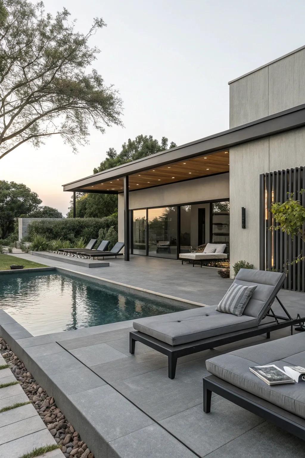 Neutral grays create a refined, modern aesthetic.