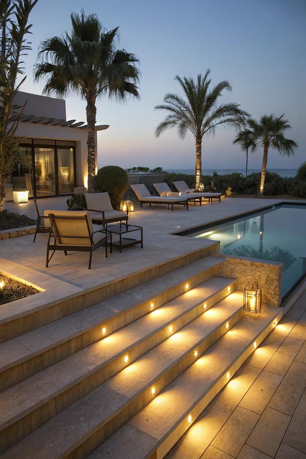 Deck lighting enhances both safety and mood.