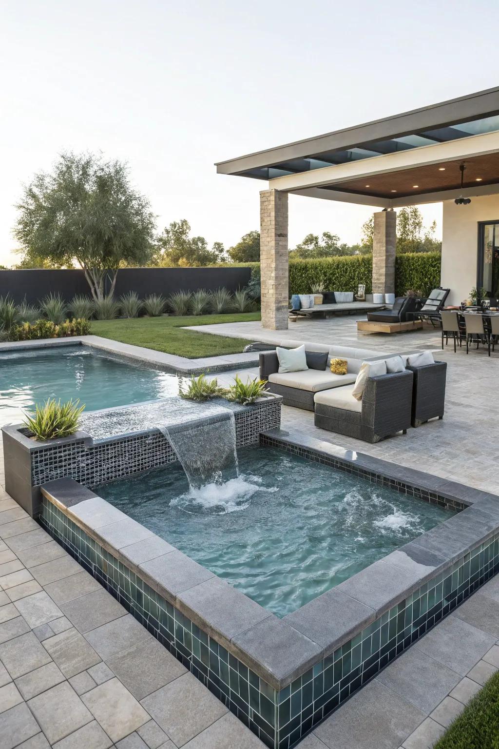 A spa or jacuzzi presents a luxurious escape right in your yard.