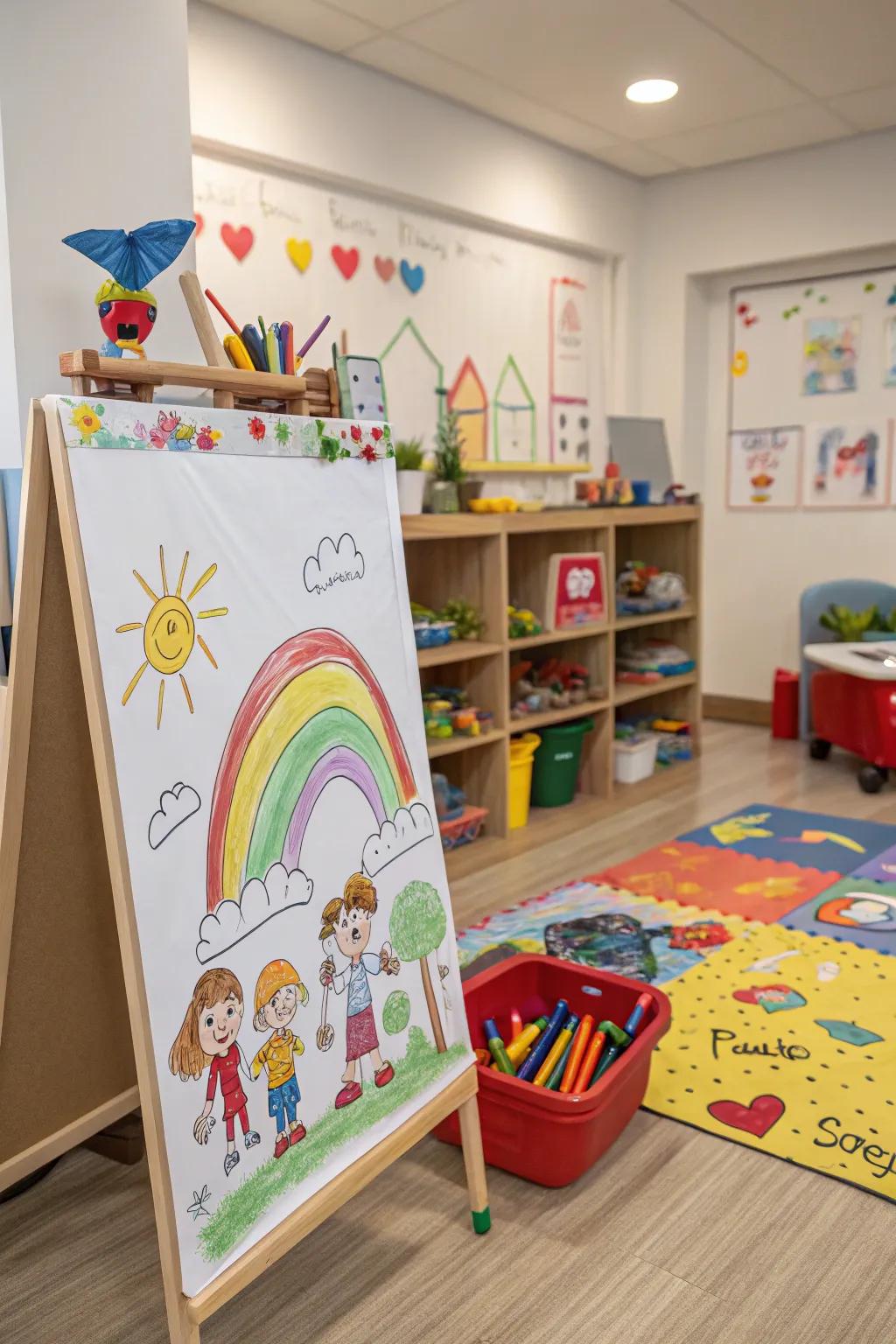 A poster featuring a child's original artwork.