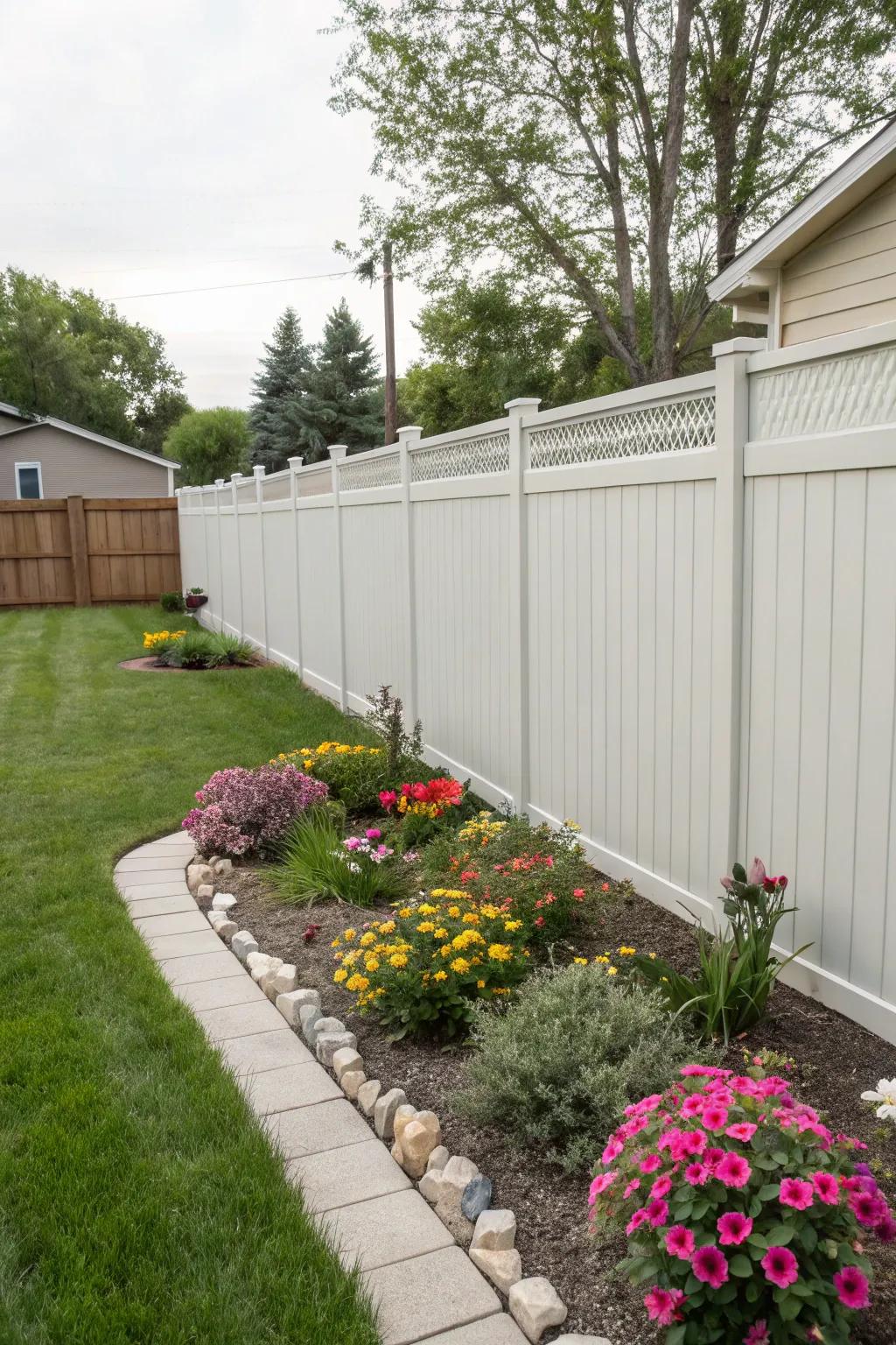 Resin fencing presents a stylish, low-upkeep privacy solution.