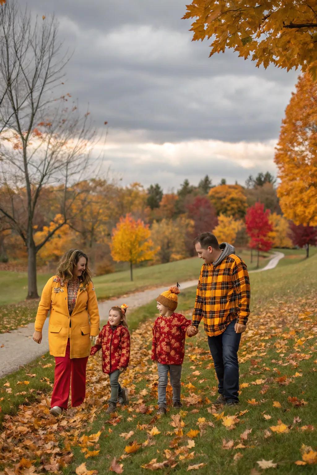 Capture the vibe of the season using themed attire and natural aspects.