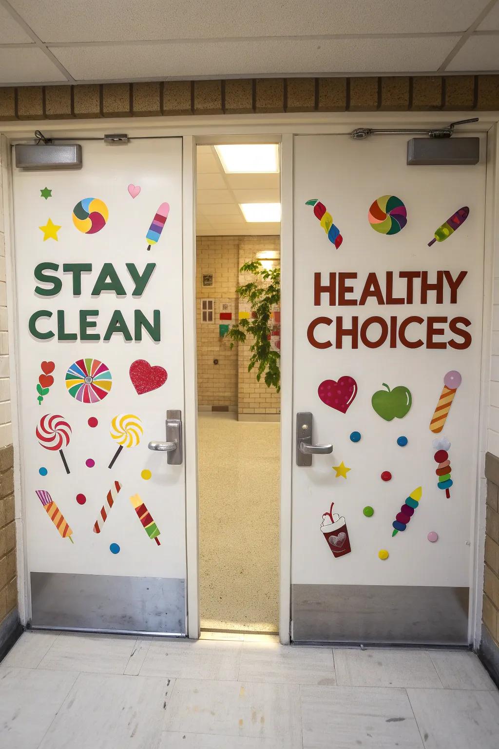 Show how sweet life can be without drugs with a candy-themed decoration.