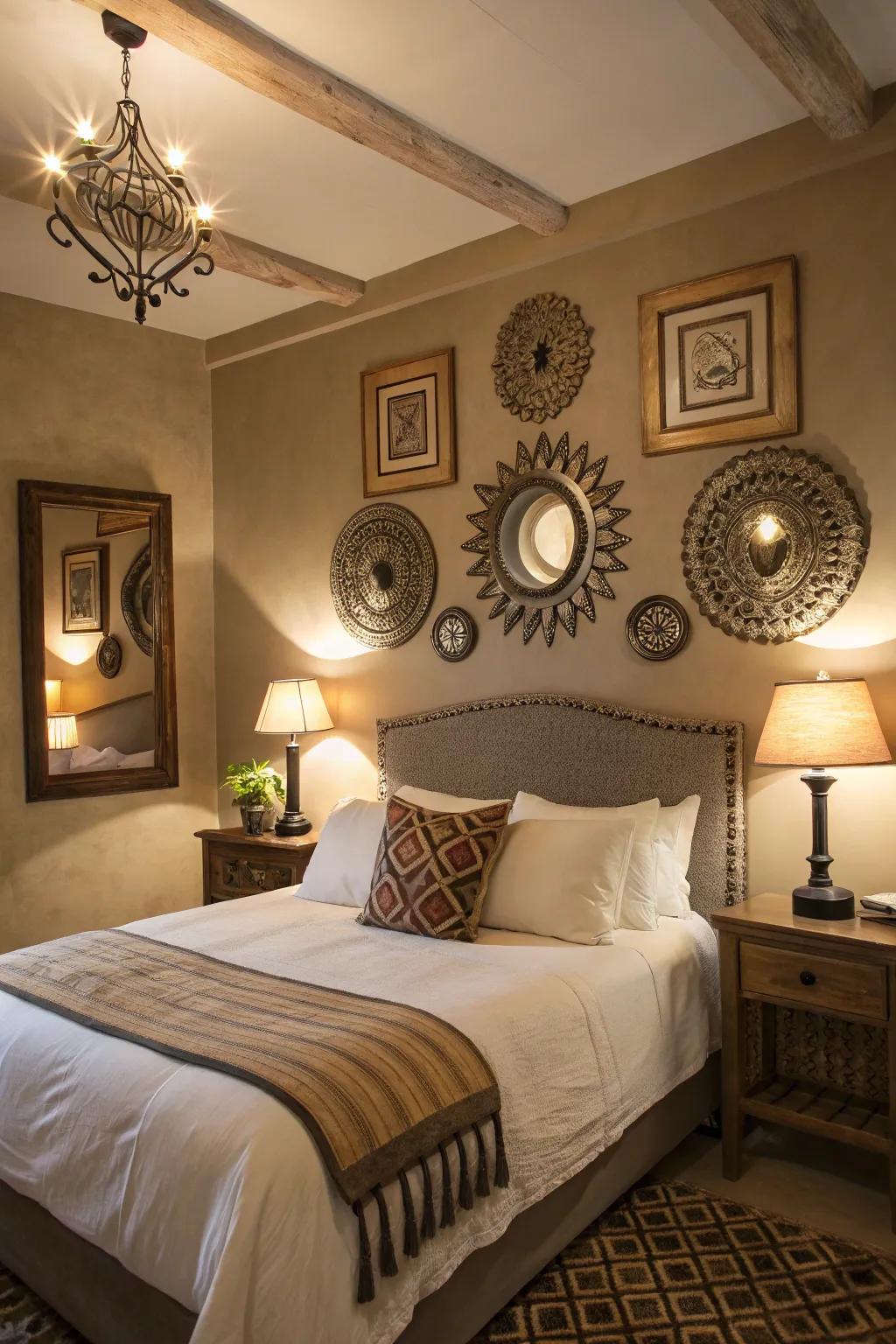 Art and mirrors add a personal and stylish touch.