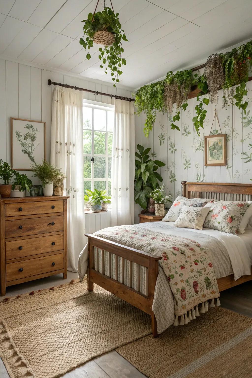 Natural touches bring life to the bedroom.