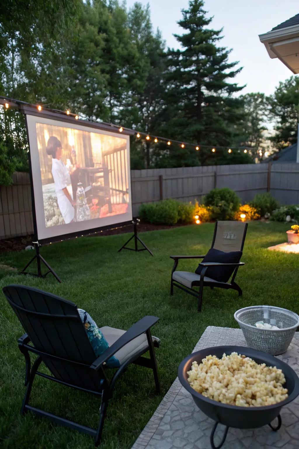 Delight in your cherished movies beneath the celestial bodies with a backyard film evening.