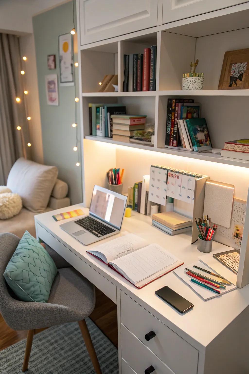 A carefully designed study spot boosts concentration and imagination.