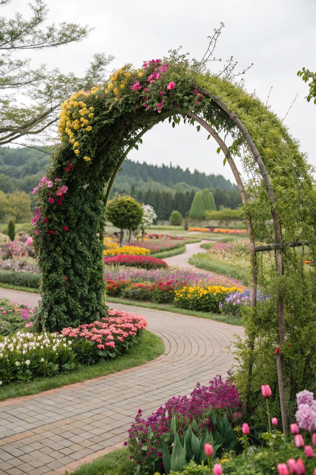 A garden-themed arch that gives any outdoor occasion a fairytale vibe.