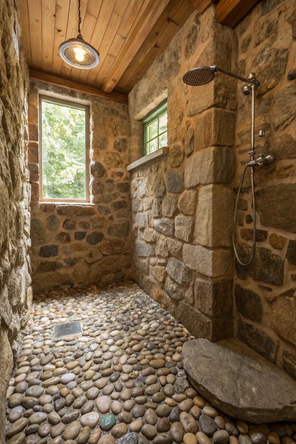 Rock tile flooring introduces the soul of nature indoors.