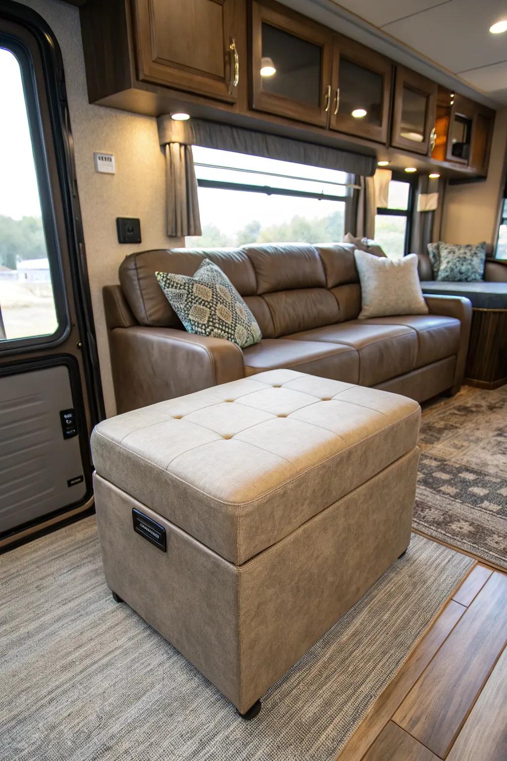 Ottomans supply additional comfort and storage choices.