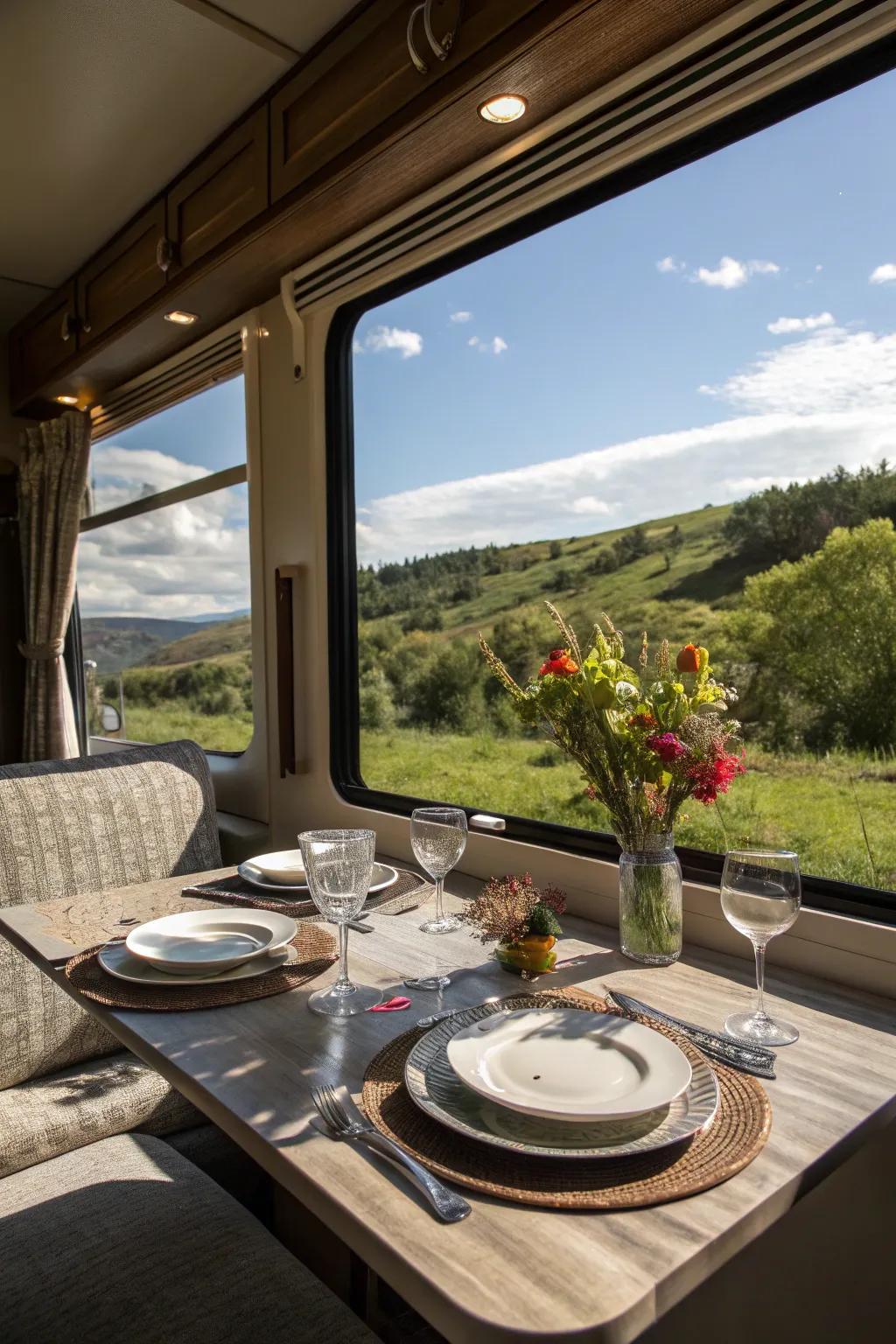Enjoy meals with a view by placing your table near a window.