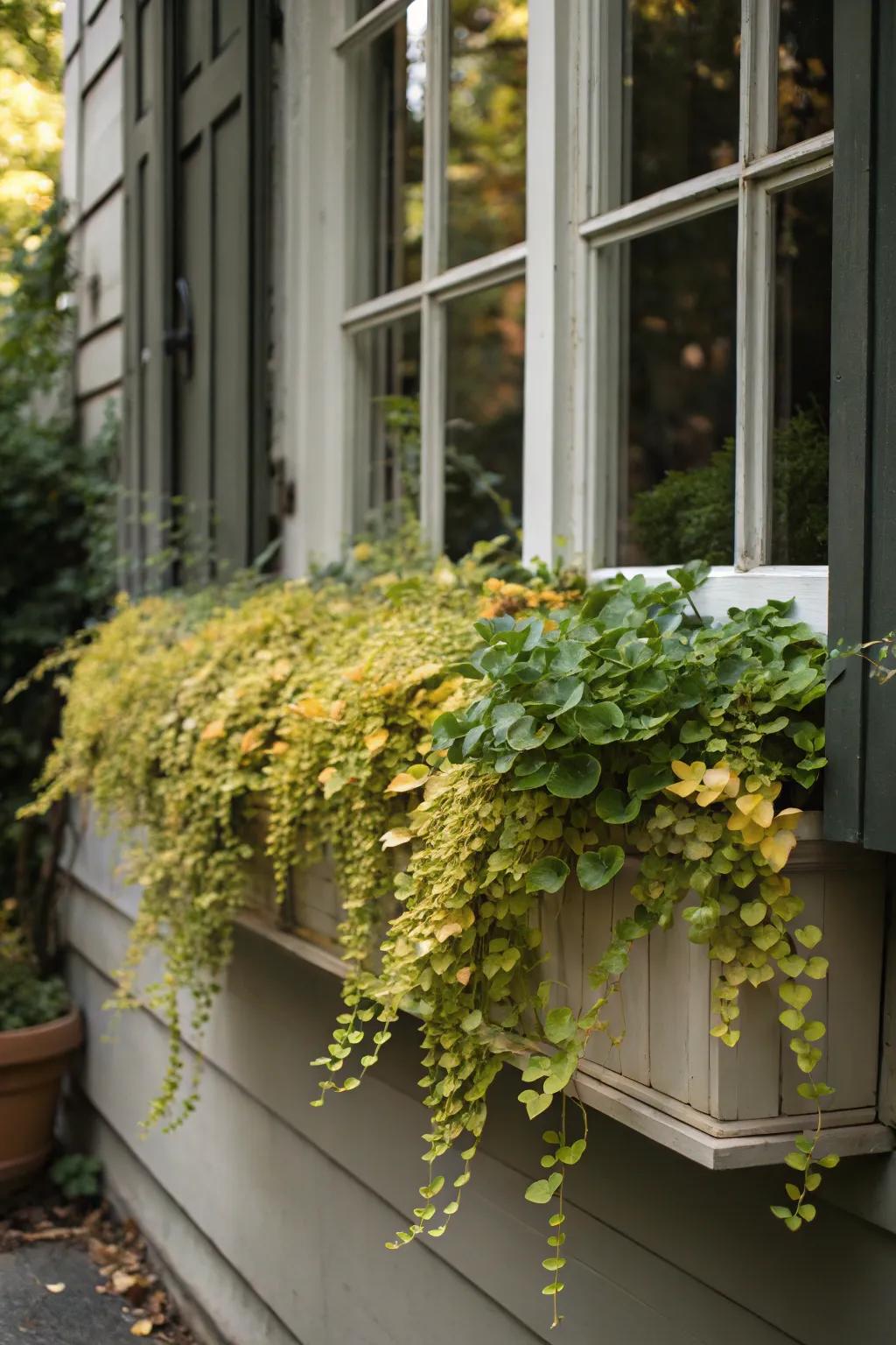 Creeping Jenny’s golden foliage brightens up any shaded space.