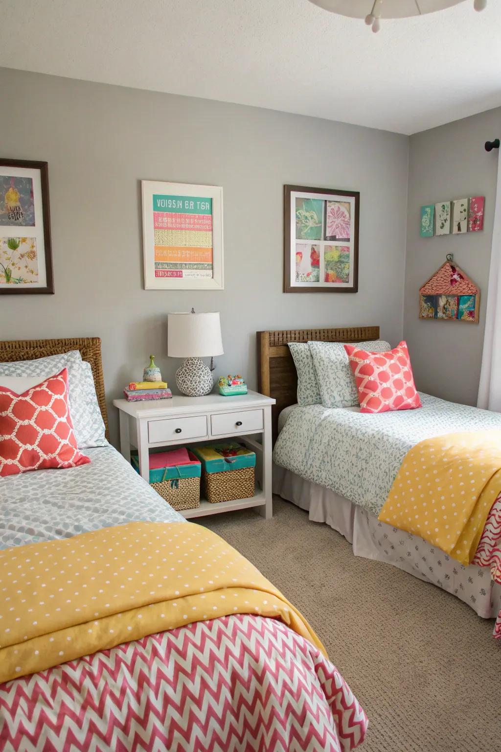 Neutral shades provide a backdrop for striking and flexible decor.