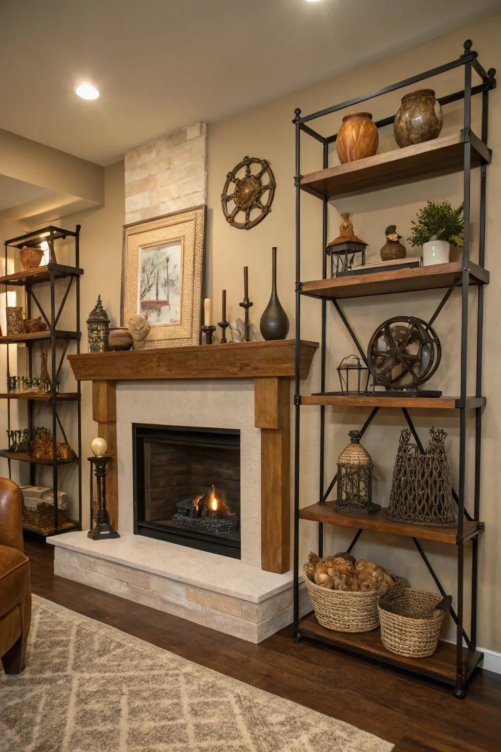 Intriguing display with an eclectic mix of materials.