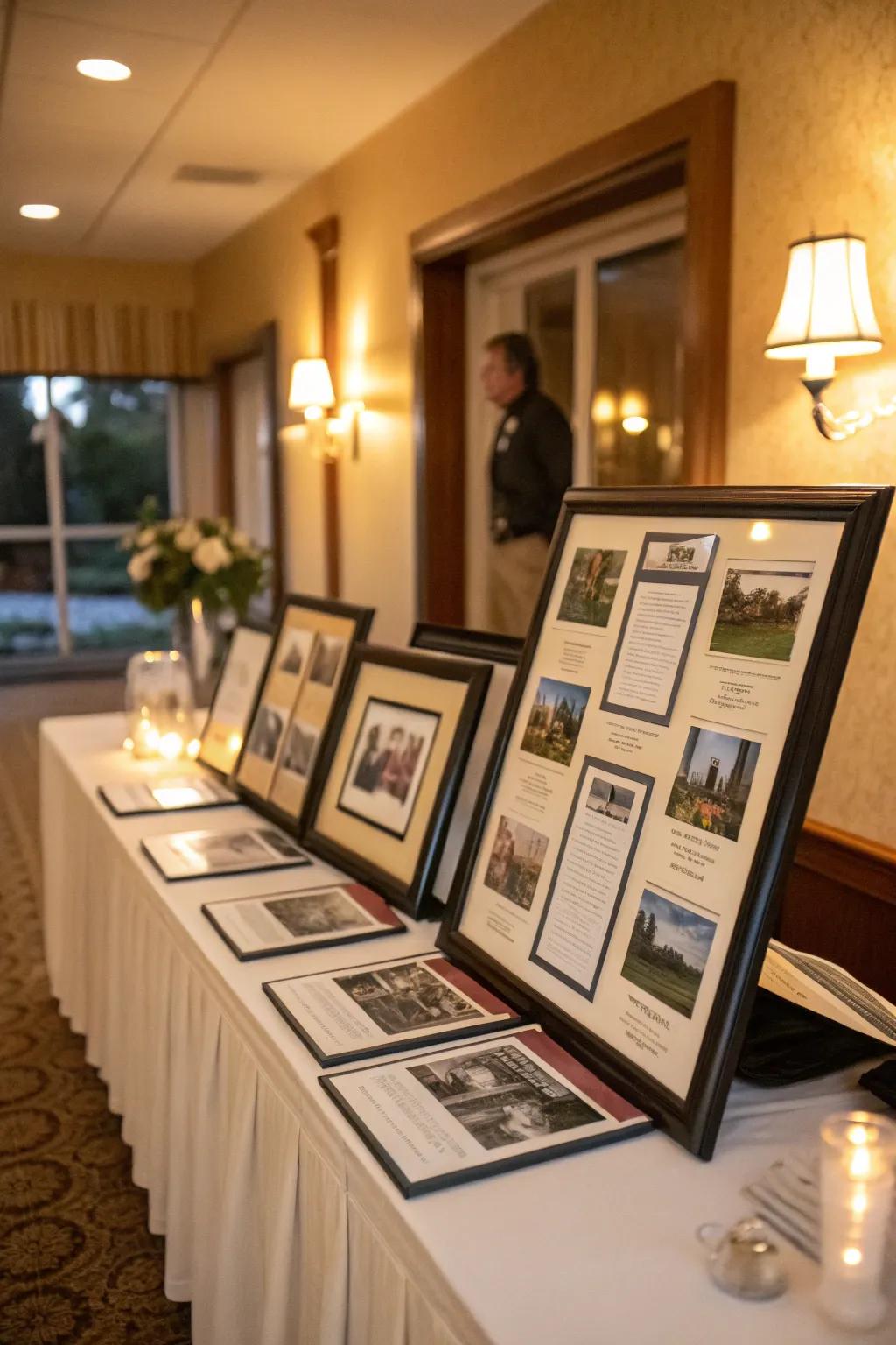 A photographic timeline adds depth and emotional resonance to the celebration.