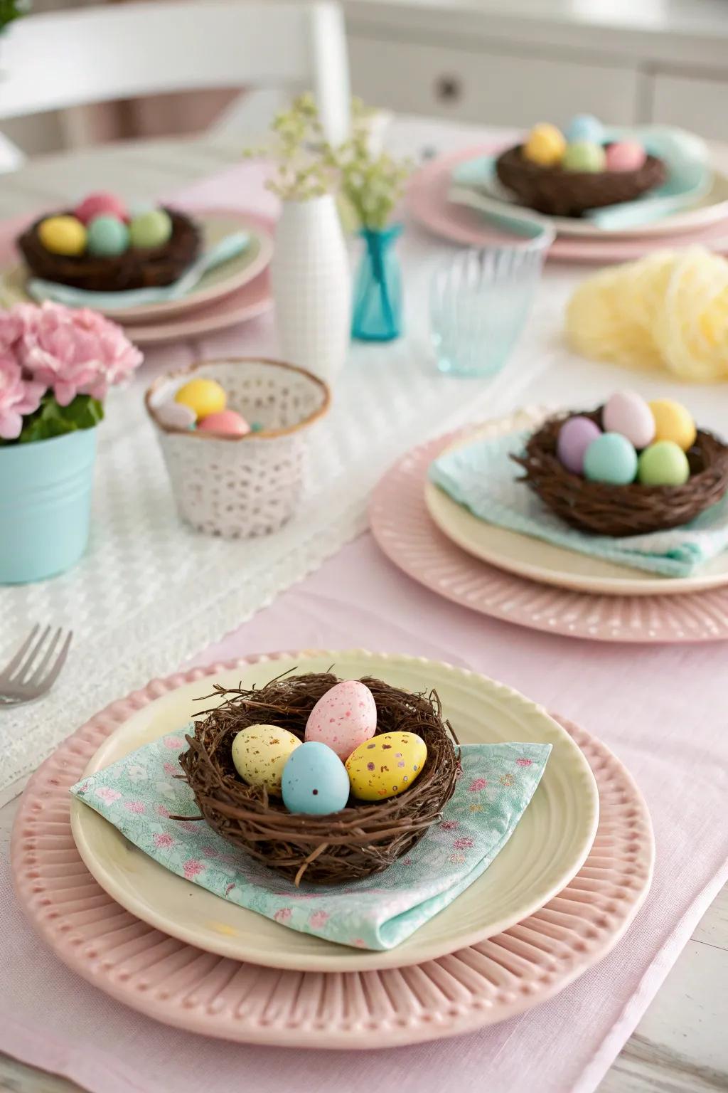 Small egg dioramas add a countryside magnetism to each spot.