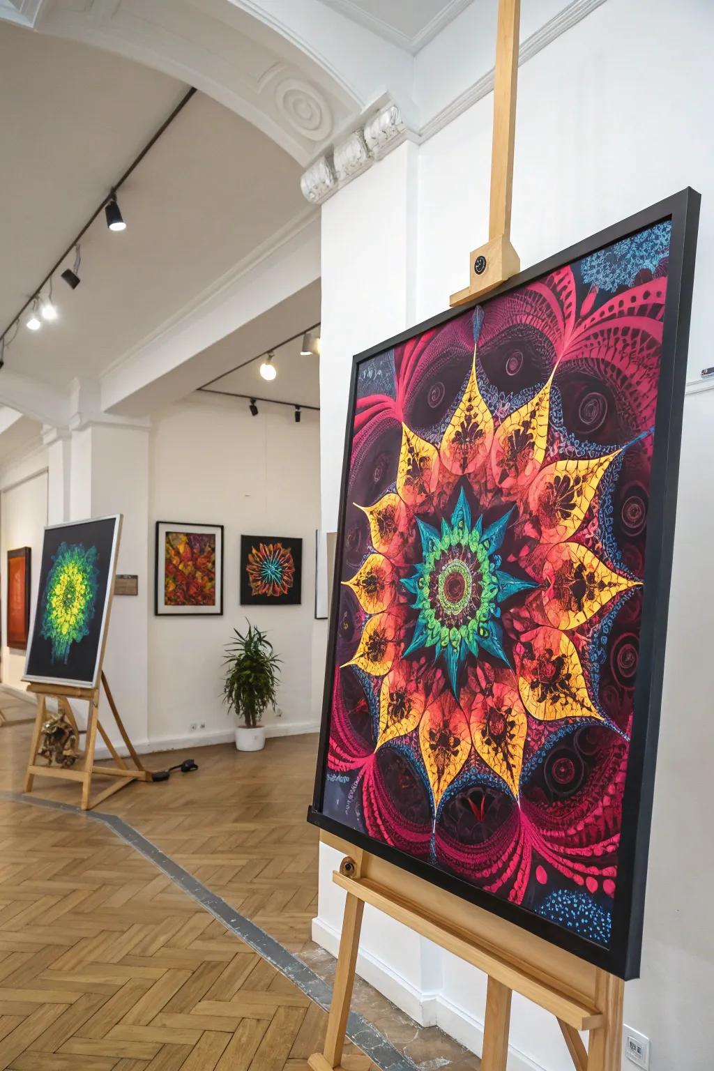 Striking and vivid fractal artwork acts as an inspiring core piece.