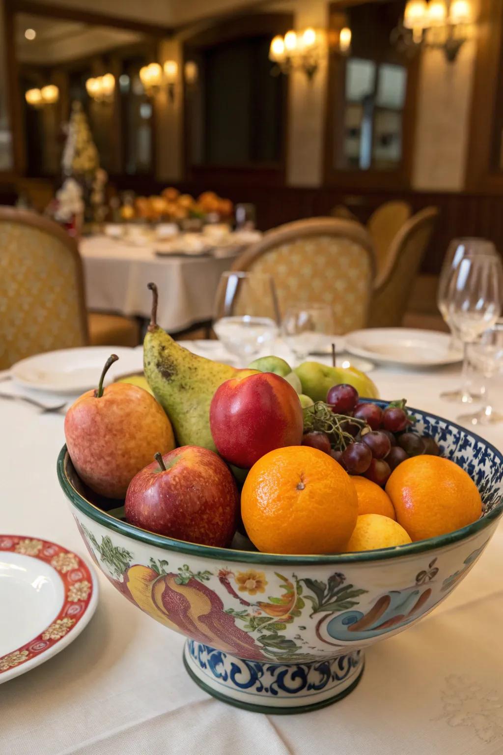 A vibrant and lively centerpiece showcasing nature’s offerings.