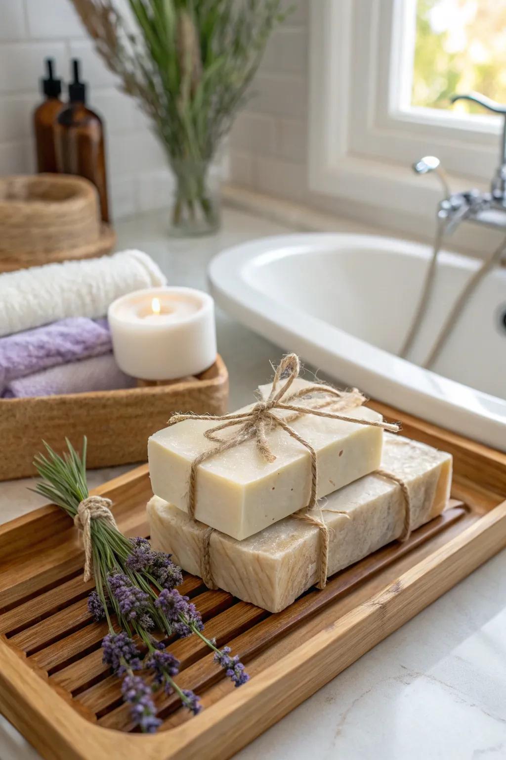 Luxurious hand-shaped soaps are perfect for gifting.