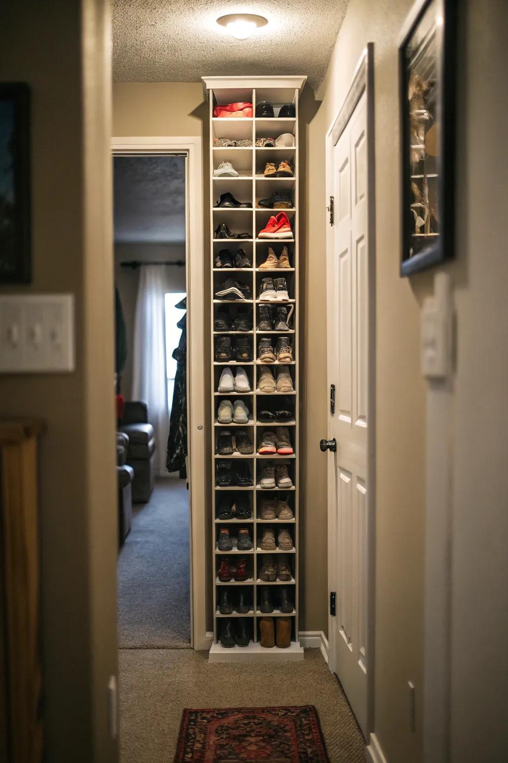 Vertical towers maximize storage in limited spaces.
