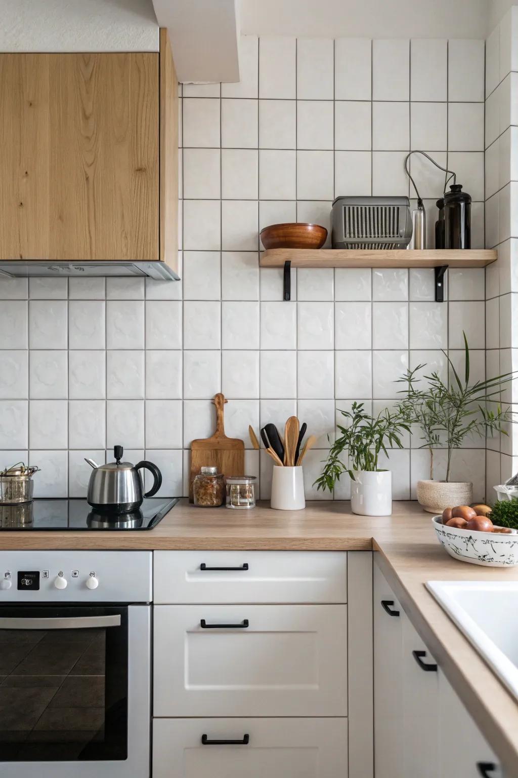 A simple backsplash ensures a fresh feel.