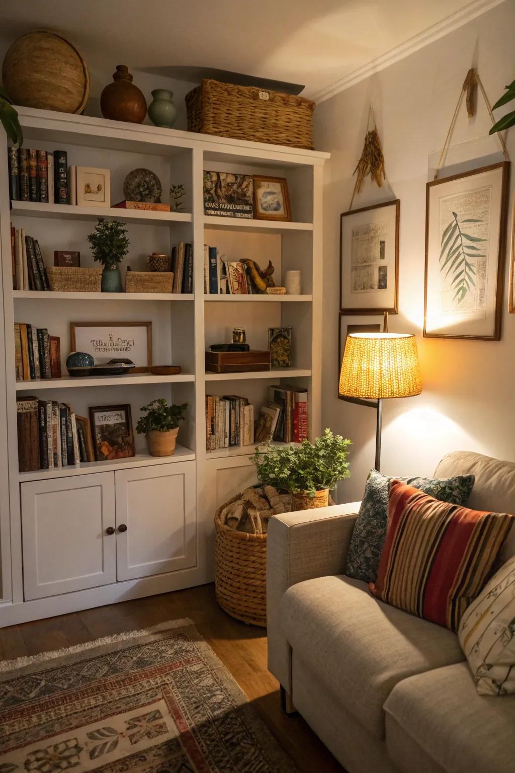 Open shelves let you store and show off your items.