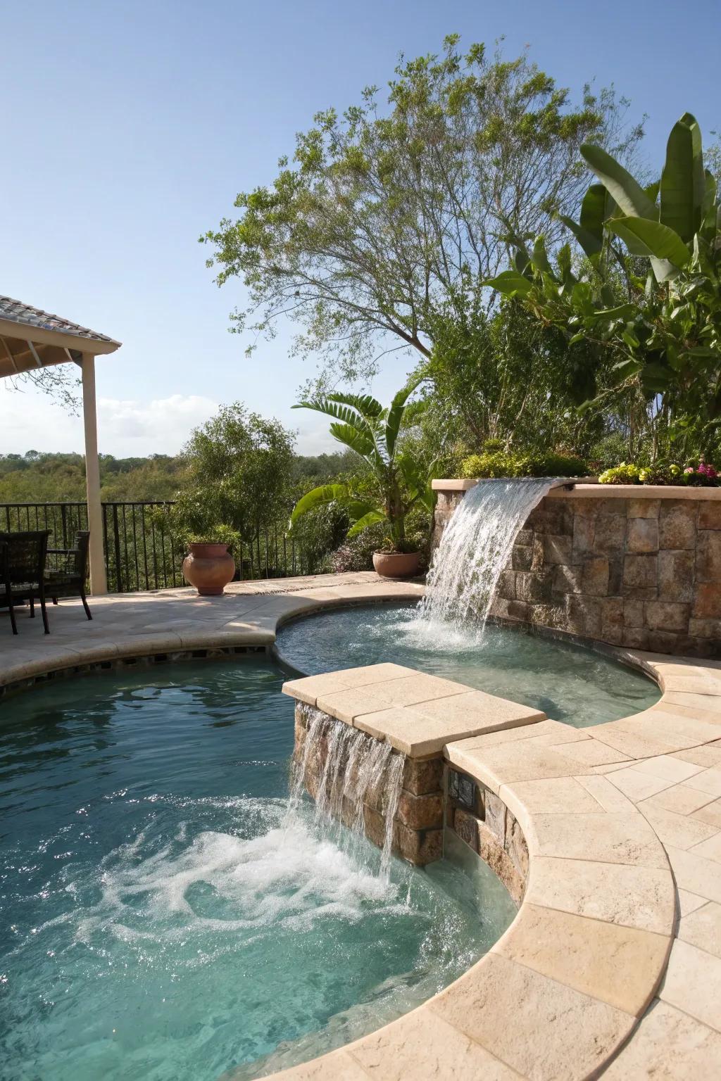 Spillover spas deliver a mix of relaxation and artistic appeal.