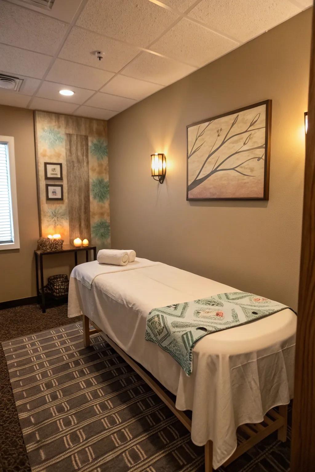 Artful decor adds personality without cluttering your massage room.